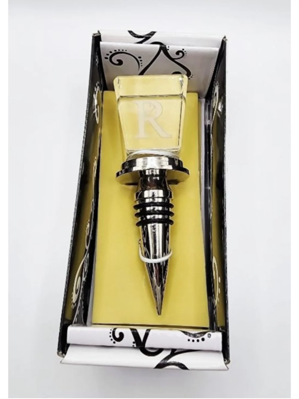 Unisex Monogram R Bar Accessory Wine Stopper One Size Silver Clear